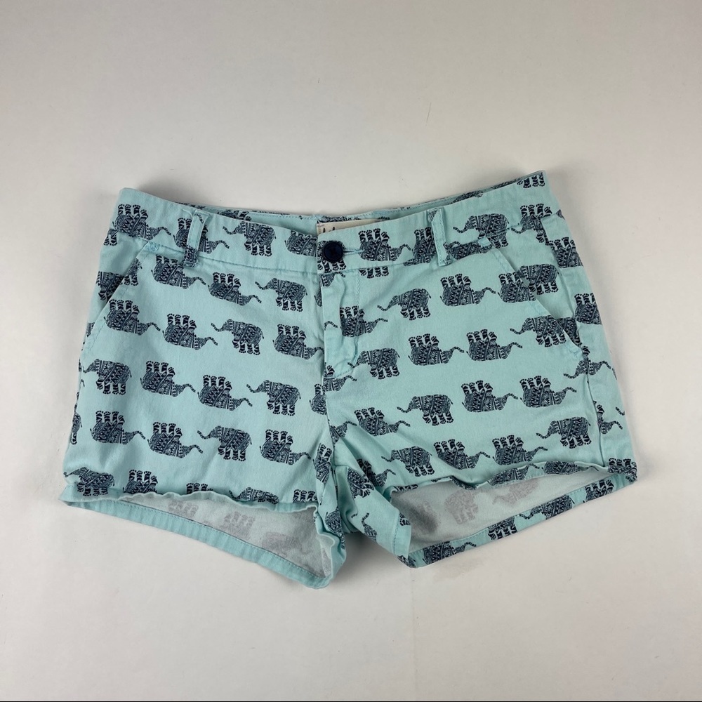 Bebop Shorts Womens Juniors Size 7 Blue Elephants